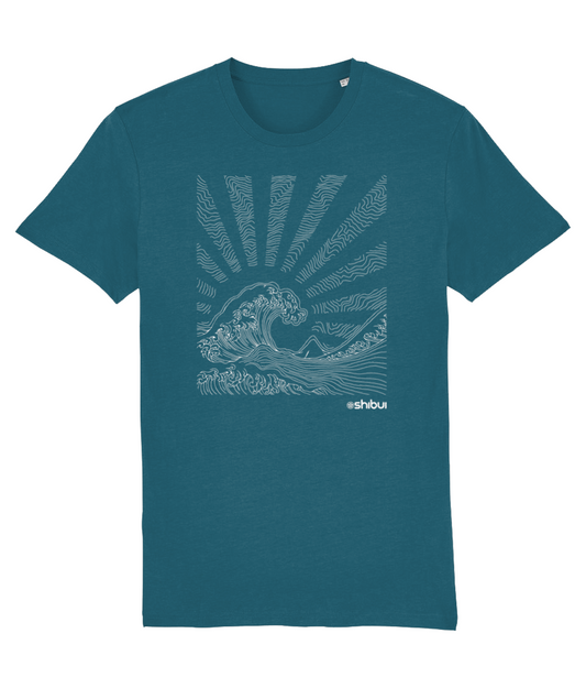 Shibui Wave Sunrise T-Shirt Blue